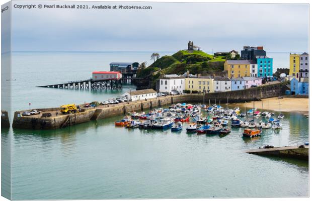 Old Tenby Harbour in Pembrokeshire Wales Canvas Print by Pearl Bucknall