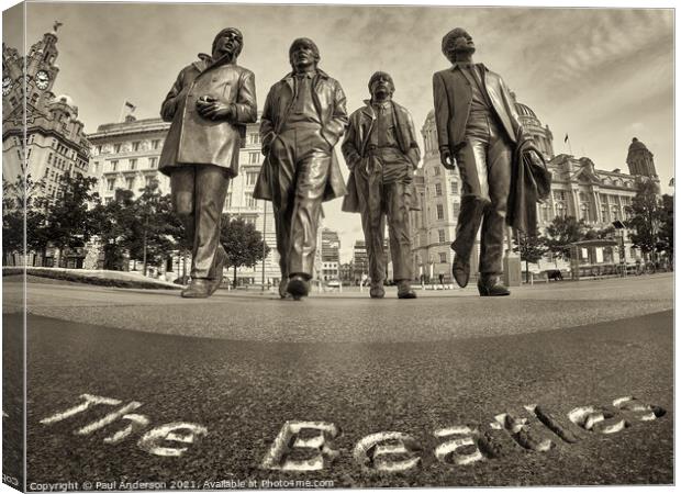 Beatles Bronze, Liverpool Canvas Print by Paul Anderson