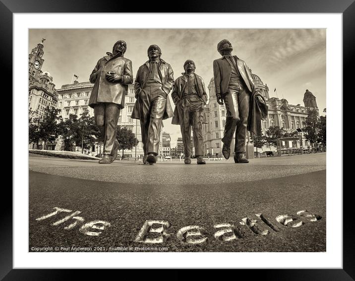 Beatles Bronze, Liverpool Framed Mounted Print by Paul Anderson