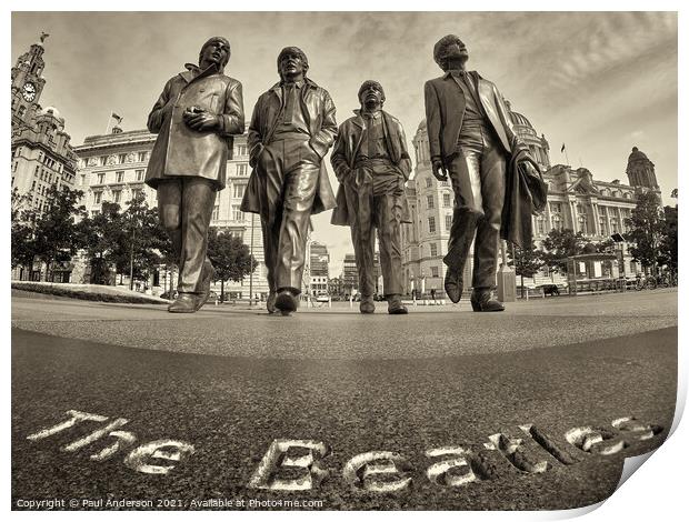 Beatles Bronze, Liverpool Print by Paul Anderson