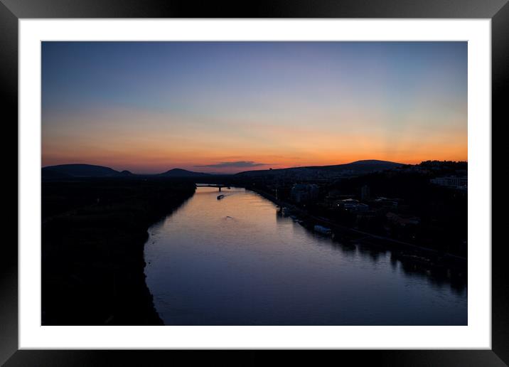 Danube River at Twilight Framed Mounted Print by Artur Bogacki