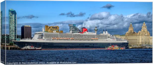Queen Mary II River Mersey Liverpool Canvas Print by Paul Anderson