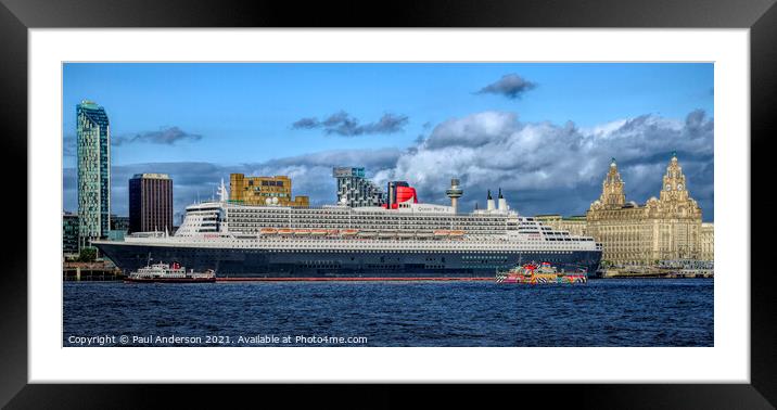 Queen Mary II River Mersey Liverpool Framed Mounted Print by Paul Anderson