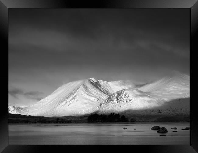The Black Mount Monochrome. Framed Print by Tommy Dickson