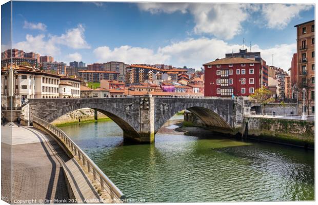 San Antón Bridge, Bilbao Canvas Print by Jim Monk