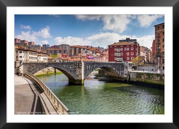 San Antón Bridge, Bilbao Framed Mounted Print by Jim Monk