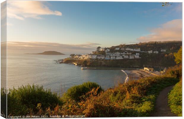 First light of the day on the beach at looe Canvas Print by Jim Peters