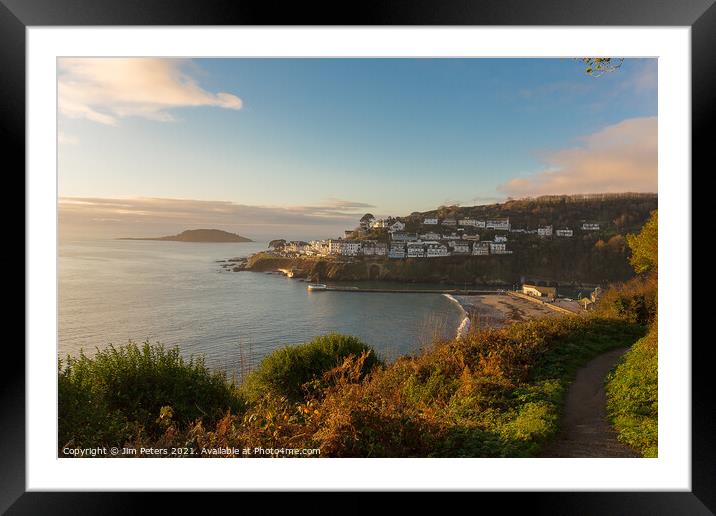 First light of the day on the beach at looe Framed Mounted Print by Jim Peters