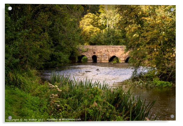 The ancient bridge at Lower Heyford Acrylic by Joy Walker