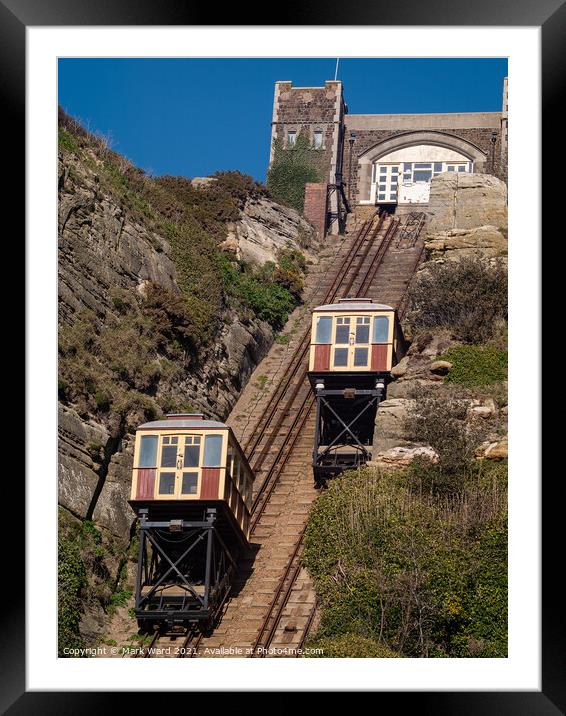 Hastings East Hill Lift. Framed Mounted Print by Mark Ward