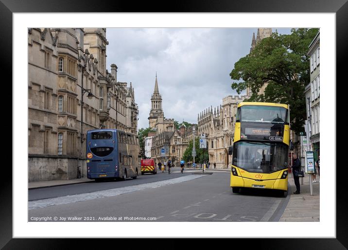 A view of the High Street, Oxford, England, UK Framed Mounted Print by Joy Walker