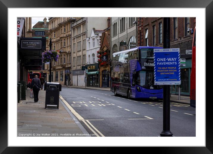 A view of George Street, Oxford, UK during the Covid 19 epidemic Framed Mounted Print by Joy Walker