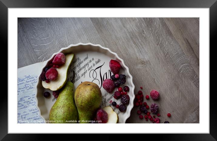 Fruit Tart Framed Mounted Print by Jane Osborne