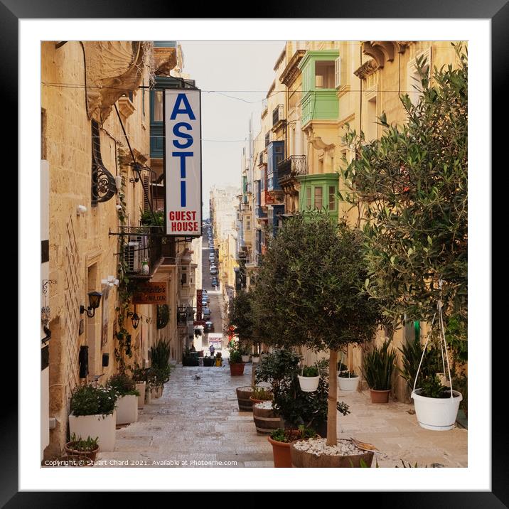 Valetta Street  Malta Framed Mounted Print by Stuart Chard