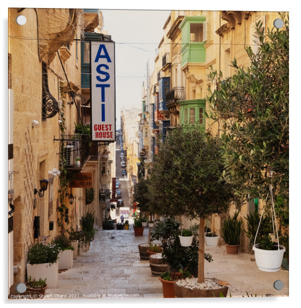 Valetta Street  Malta Acrylic by Travel and Pixels 