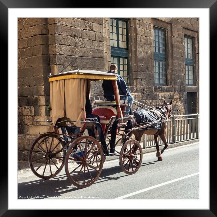 Horse and carriage in Valetta Malta Framed Mounted Print by Travel and Pixels 