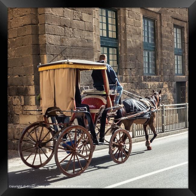 Horse and carriage in Valetta Malta Framed Print by Stuart Chard