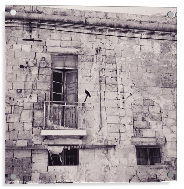 Old Maltese Building Acrylic by Stuart Chard