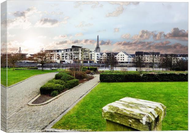 Carlow Town, from the Park, Co.Carlow, Ireland Canvas Print by Sheila Eames
