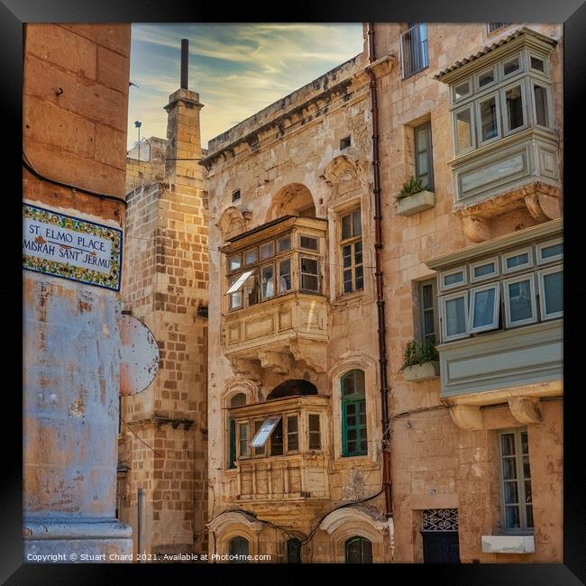 Maltese street and balcony Framed Print by Travel and Pixels 