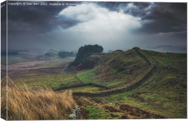 Storm Clouds Over Cuddy’s Crag on Hadrian's Wall Canvas Print by Alan Barr