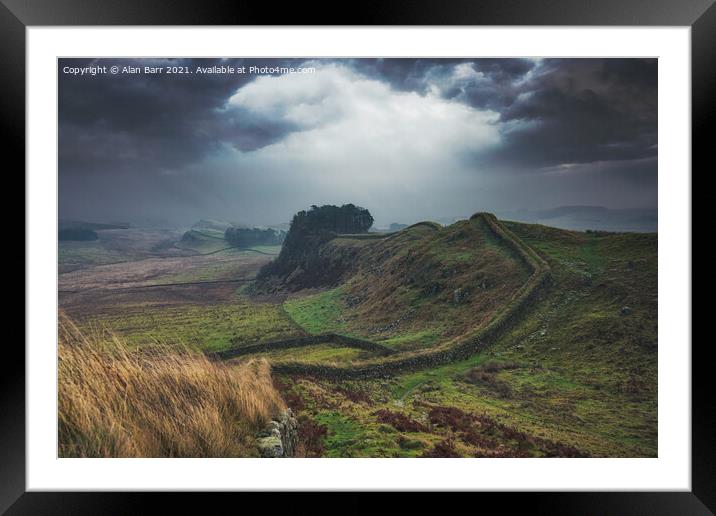 Storm Clouds Over Cuddy’s Crag on Hadrian's Wall Framed Mounted Print by Alan Barr