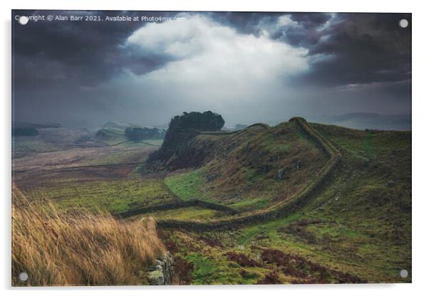 Storm Clouds Over Cuddy’s Crag on Hadrian's Wall Acrylic by Alan Barr