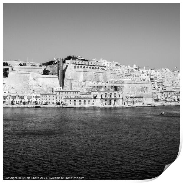 Grand Harbour Valletta in Malta - Black and White Print by Travel and Pixels 