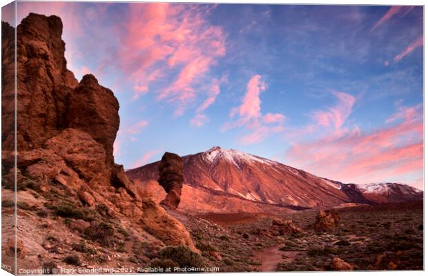Pink Clouds at Dawn over Mount Teide Canvas Print by Mark Sunderland