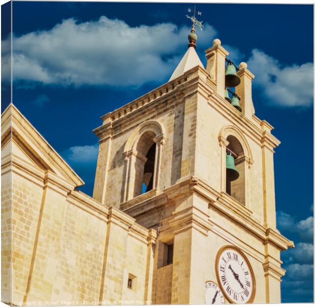 St.Johns cathedral church in Valletta malta Canvas Print by Stuart Chard