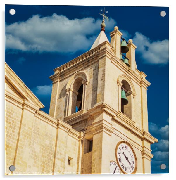 St.Johns cathedral church in Valletta malta Acrylic by Travel and Pixels 