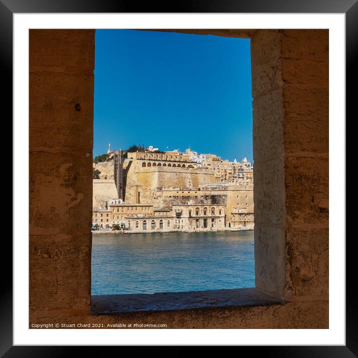 Grand Harbour Valletta in Malta - Black and White Framed Mounted Print by Travel and Pixels 