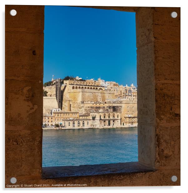 Grand Harbour Valletta in Malta - Black and White Acrylic by Travel and Pixels 