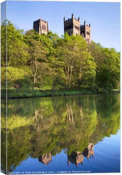 Durham Cathedral and River Wear in Spring Canvas Print by Mark Sunderland