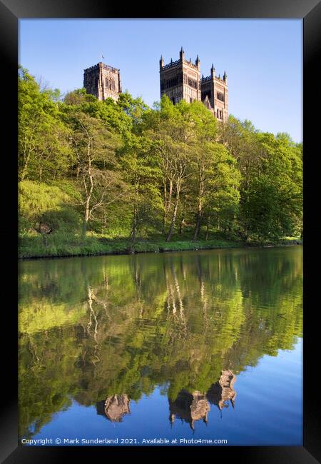 Durham Cathedral and River Wear in Spring Framed Print by Mark Sunderland
