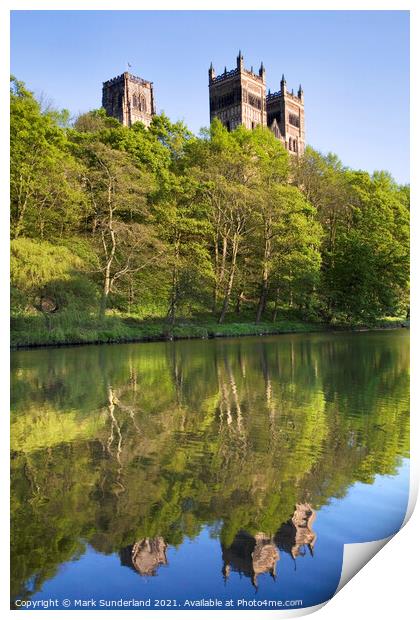Durham Cathedral and River Wear in Spring Print by Mark Sunderland