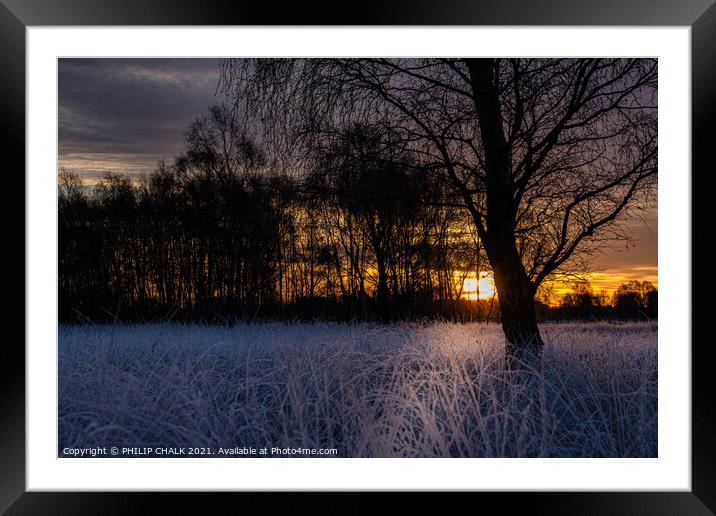 Sunrise on the common 399  Framed Mounted Print by PHILIP CHALK
