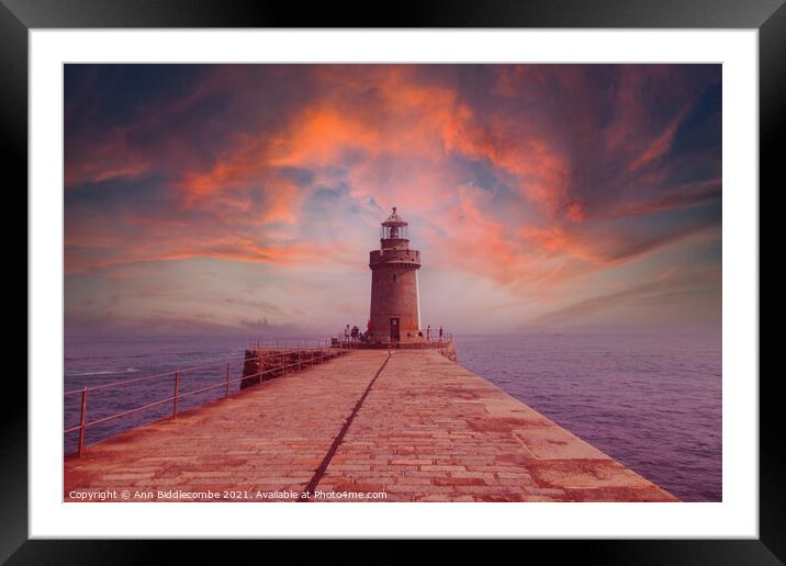 Guernsey Lighthouse Framed Mounted Print by Ann Biddlecombe