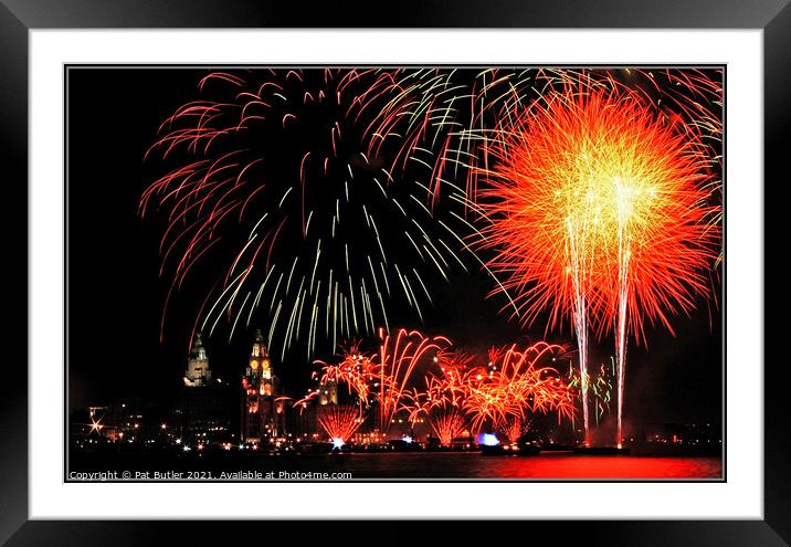 Celebration fireworks Framed Mounted Print by Pat Butler