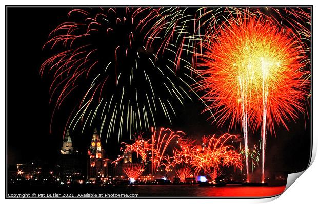 Celebration fireworks Print by Pat Butler