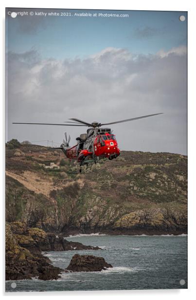  Cornwall helicopter,771 squadron RNAS Culdrose Acrylic by kathy white