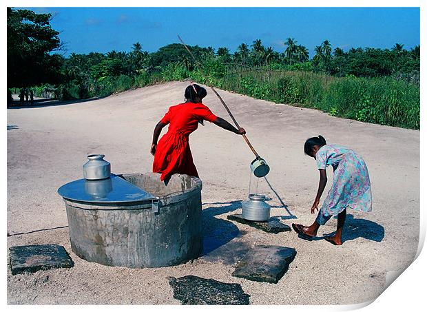 filling water Print by Hassan Najmy