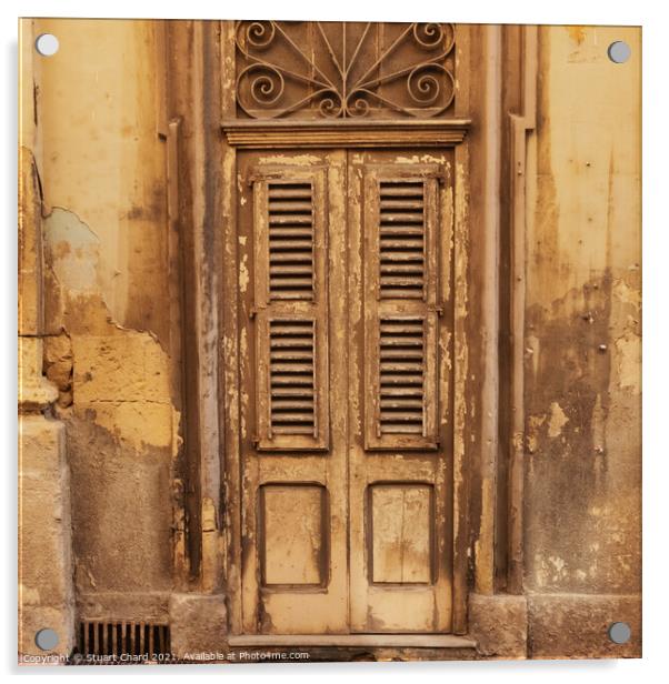 Old door in Valletta Malta Acrylic by Travel and Pixels 