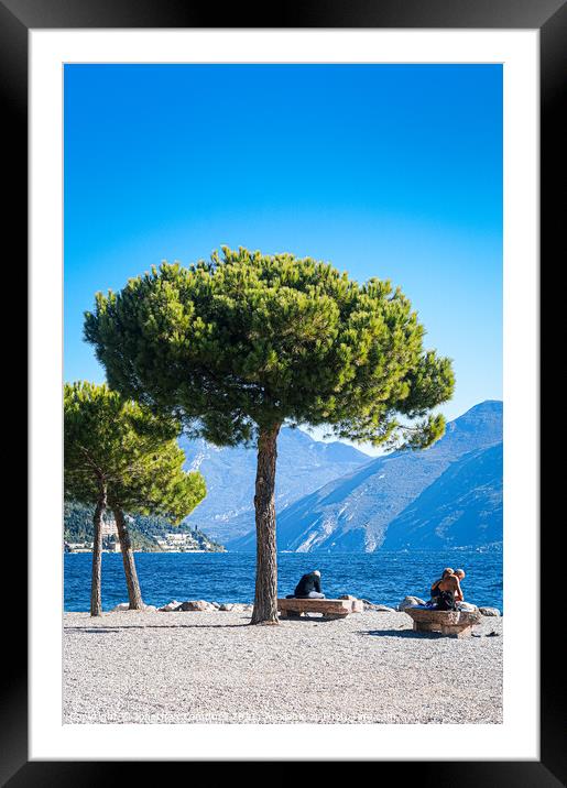 Limone Sul Garda - Beach Framed Mounted Print by Jonathan Campbell