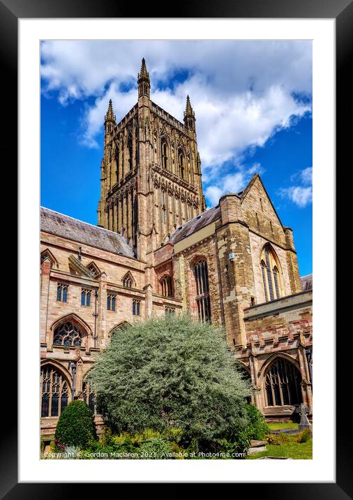 Worcester Cathedral Framed Mounted Print by Gordon Maclaren