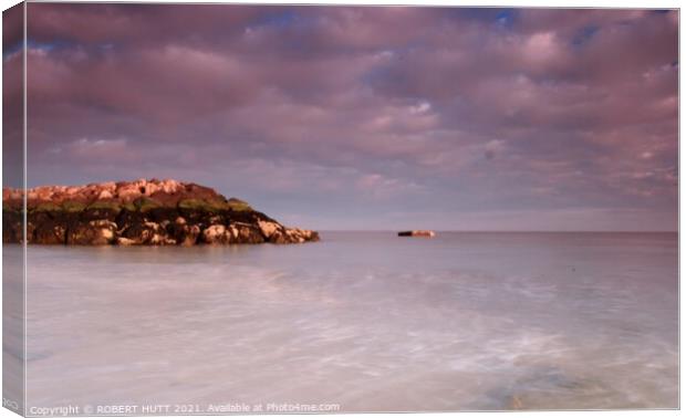 Sea Defence East Lane Bawdsey  Canvas Print by ROBERT HUTT