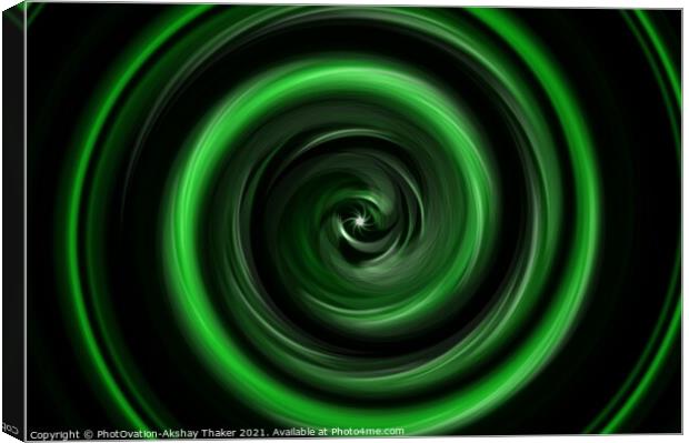 Green eye of imaginary twister. An artistic Digital art for creative display or decoration.  Canvas Print by PhotOvation-Akshay Thaker