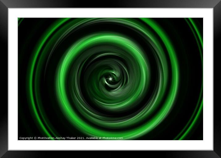 Green eye of imaginary twister. An artistic Digital art for creative display or decoration.  Framed Mounted Print by PhotOvation-Akshay Thaker