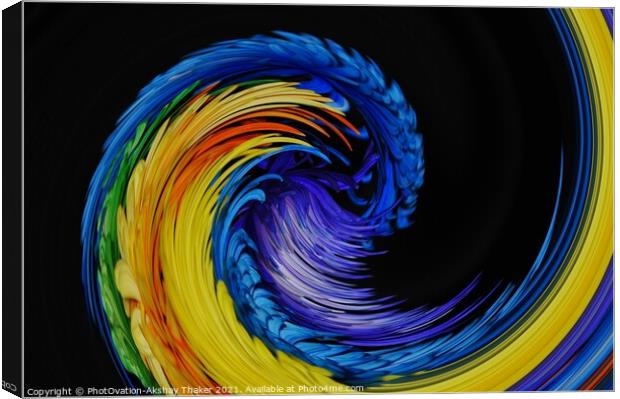 A wave of colorful feather or petals.  Canvas Print by PhotOvation-Akshay Thaker