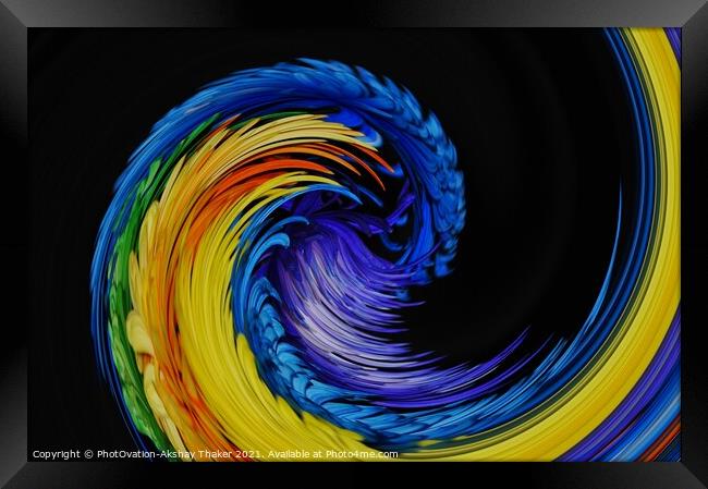 A wave of colorful feather or petals.  Framed Print by PhotOvation-Akshay Thaker